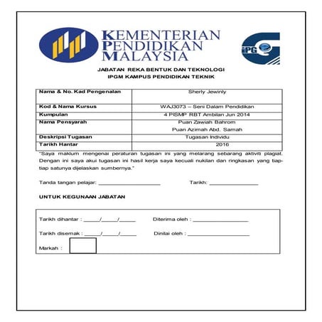 Rancangan Pengajaran Harian (RPH) RBT