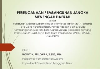RPJMD menurut Permendagri 86 Tahun 2017