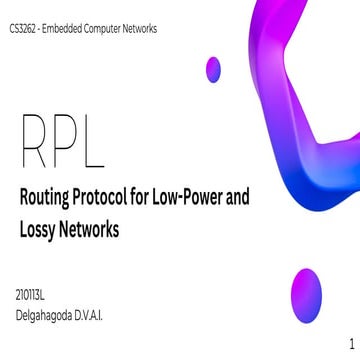 RPL - Routing Protocol for Low Power and Lossy Networks | PDF