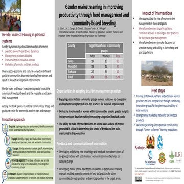 Gender mainstreaming in improving productivity through herd management and co...