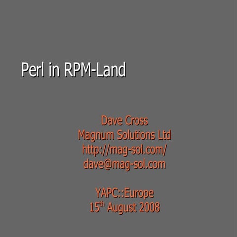 Perl in RPM-Land