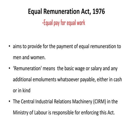 Equal Remuneration Act 1976