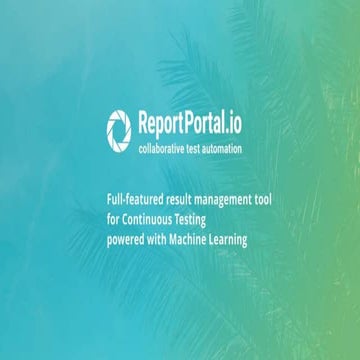 ReportPortal.io - how to make machine learning categorize your test fails