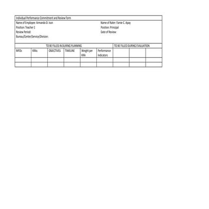 Individual Performance Commitment and Review Form
