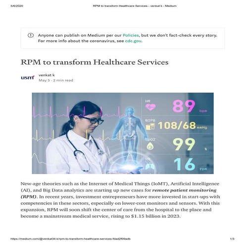 Rpm to transform healthcare services   venkat k - medium