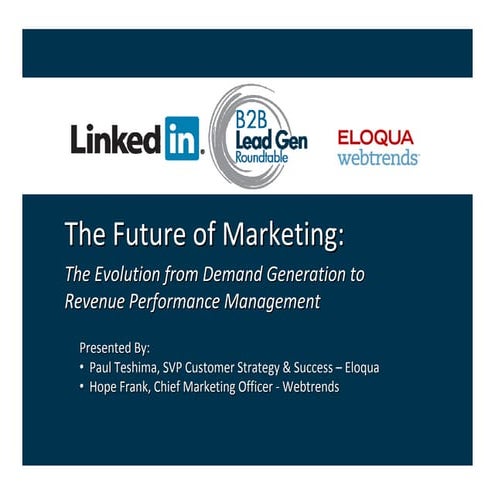 The Evolution from Demand Generation to Revenue Performance Management