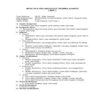 RPP IPA SD IV/II Penerapan Konsep P...