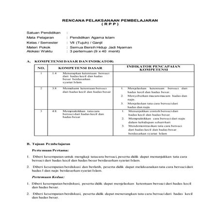 Rpp bab-4-bersih-hidup-jadi-nyaman | DOCX