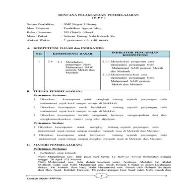 Rpp bab nabi Muhammad | DOCX
