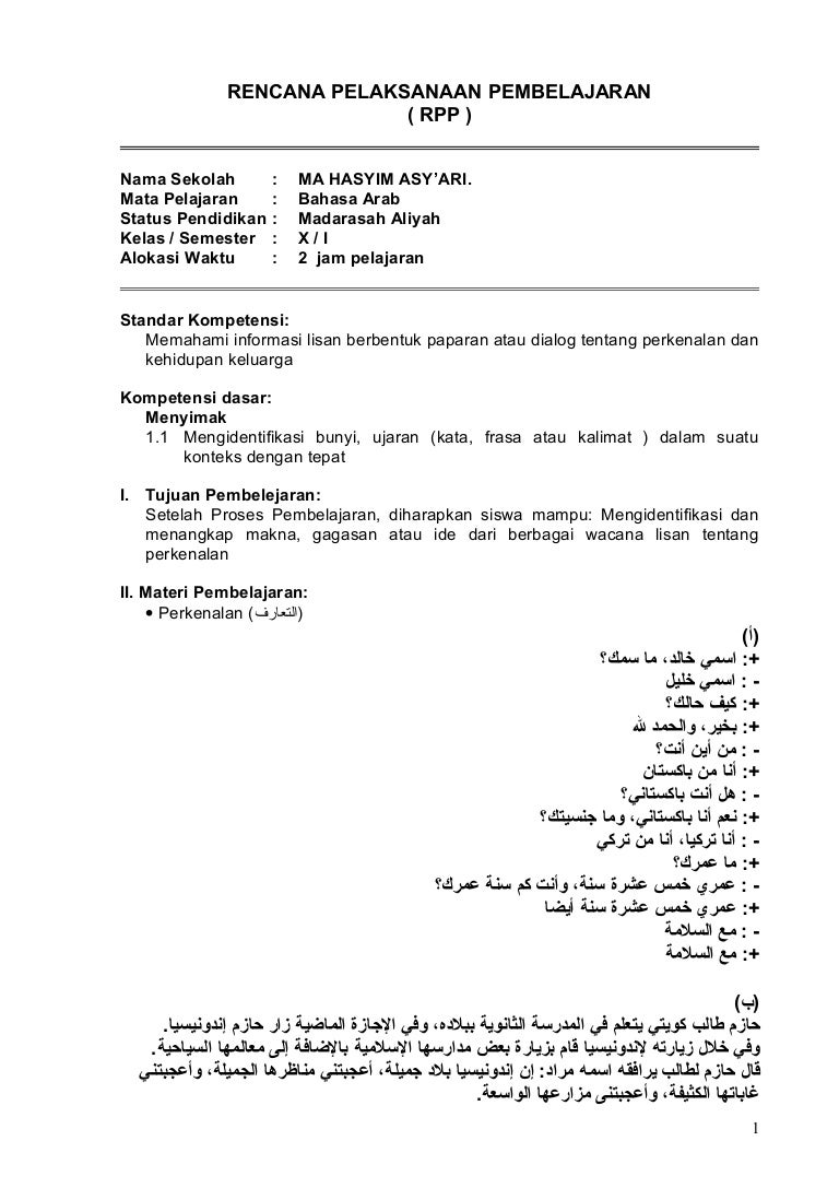 Perkenalan Dalam Bahasa Arab Pendidikan Belajar
