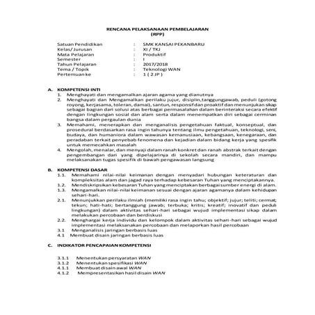 Rpp teknologi wan