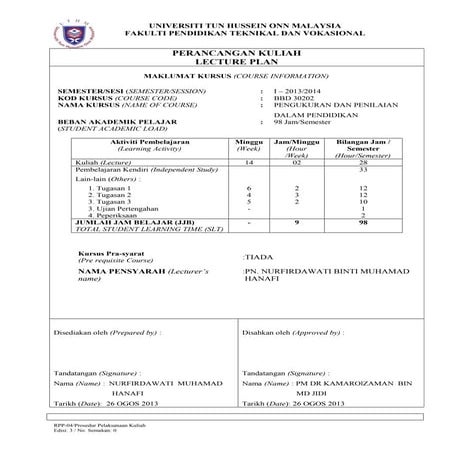 Contoh RPP 04 BBD30202 Beserta Comment