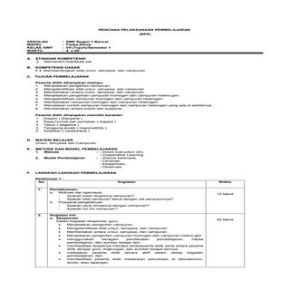 Rpp IPA - Fisika- SMP Kelas 7 Semes...