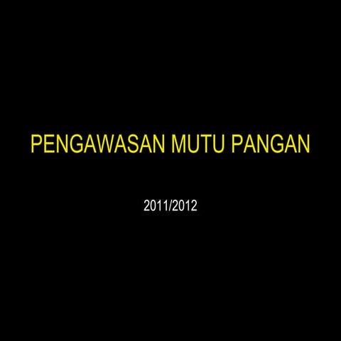 pengawasan mutu pangan