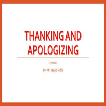 Rpp b.inggris smp vii sem 1   2. thanking and apologizing