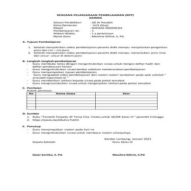 Rpp b.indo pb 6 | DOCX