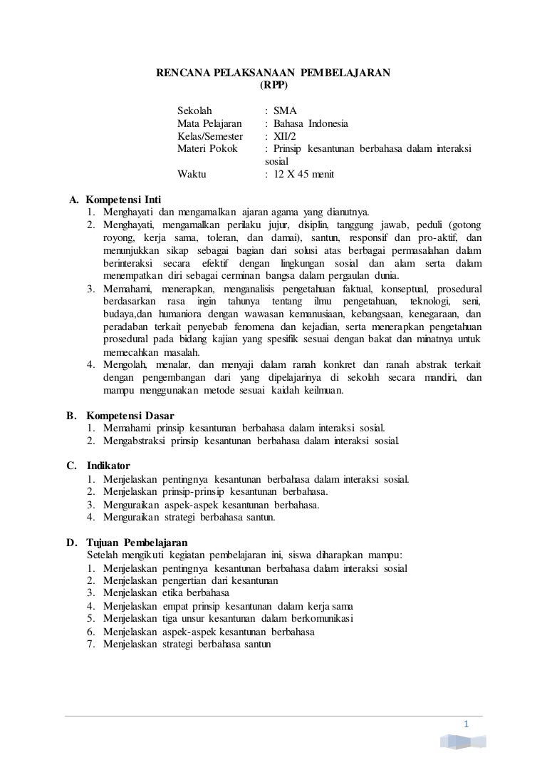 Rpp Bahas Indonesia Sma Xii Bab 5