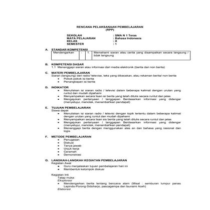 Rpp bhs. indo x 1