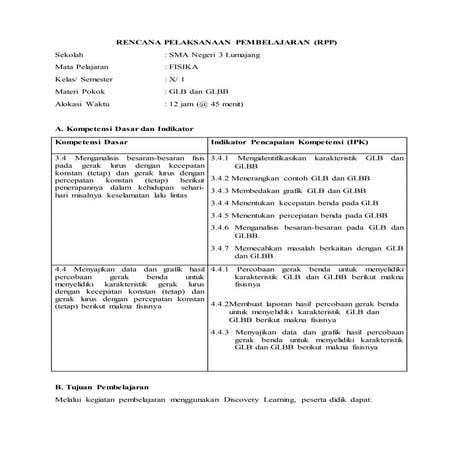 Rpp Fisika Glb Dan Glbb Docx