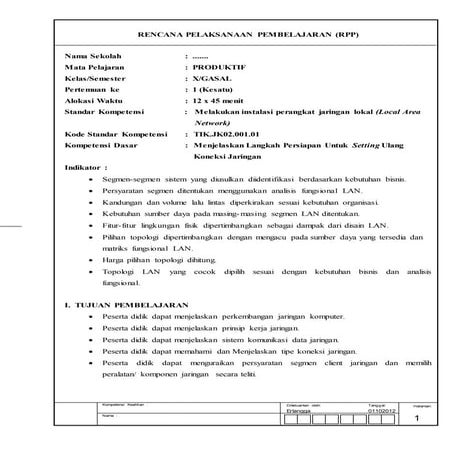Rpp jaringan dasar