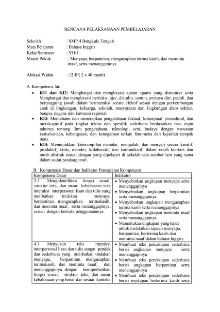 RPP 2 BDR- Teks Interaksi Interpersonal_ Ucapan Selamat dan Memuji
