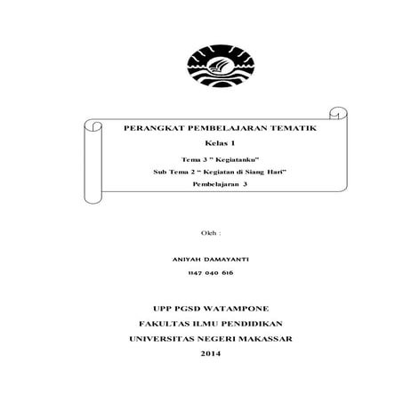 Contoh RPP Pelaksanaan Micro Teaching PGMI UIN Jakarta | DOCX