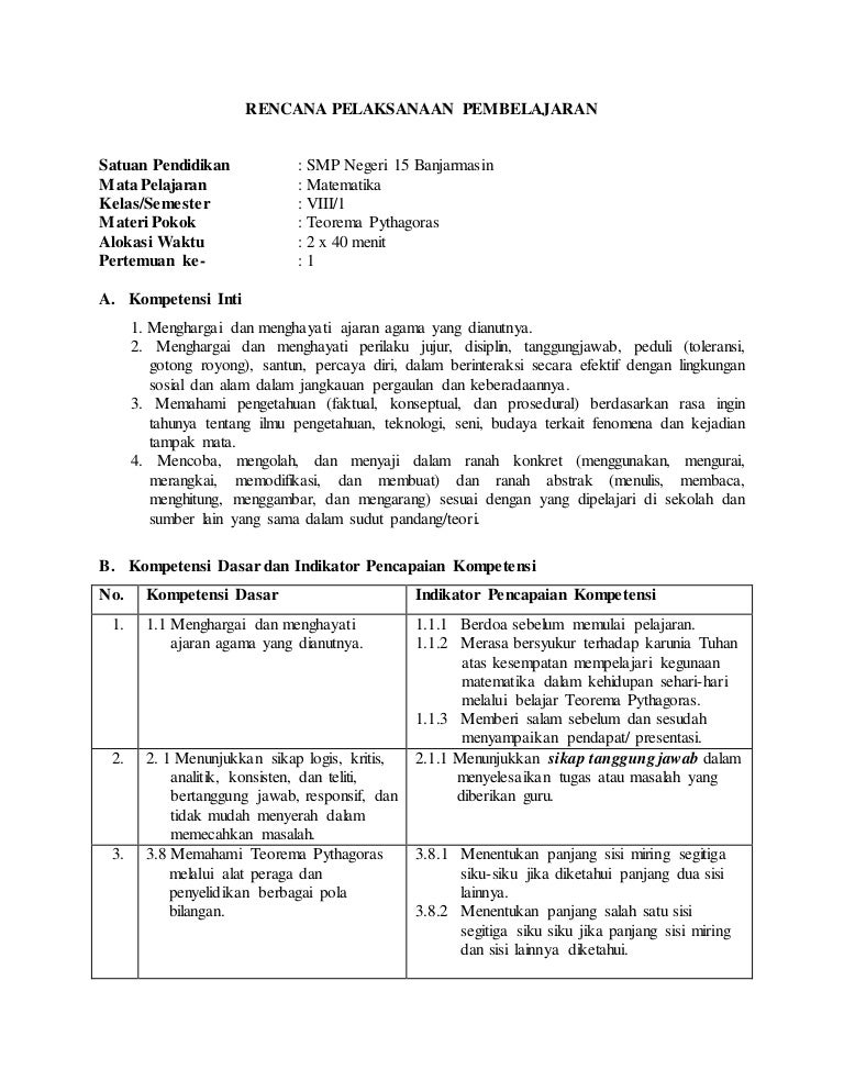 Rpp Teorema Pythagoras K 13