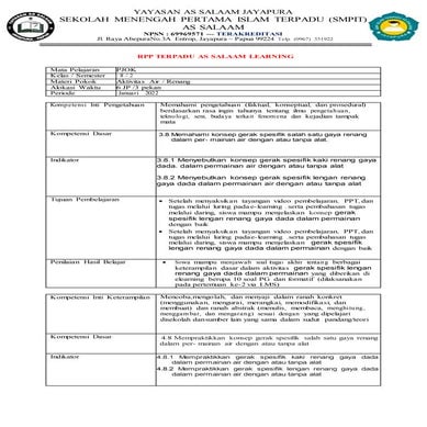 Rpp pjok mas bro 2 renang 8 | DOCX