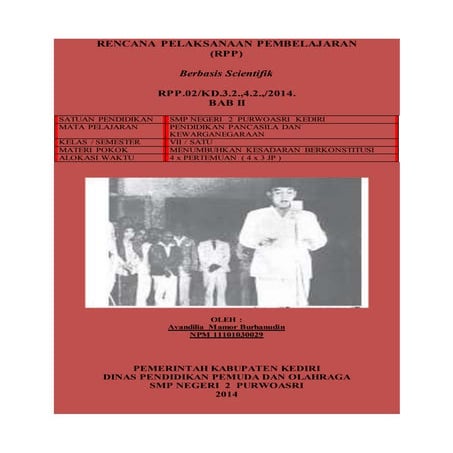 Rpp ppl 2 kelas 7 bab 2 tentang menumbuhkan kesadaran berkonstitusi