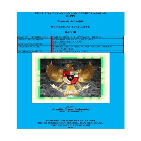 Rpp ppl 2 kelas 7 bab 3 tentang berkomitmen terhadap kaidah pokok fundamental