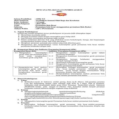 Rpp revisi pendidikan jasmani ,olahraga dan kesehatan x smk   rpp diva pendid...