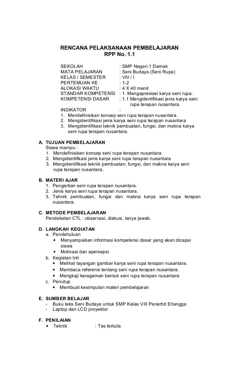 Rpp Seni Rupa Viii 1