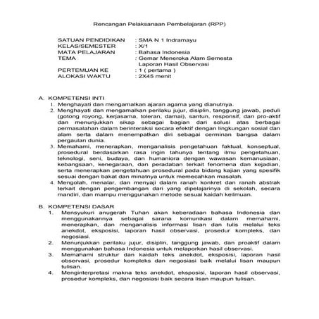 Rpp sma bahasa indonesia kelas 10 se 1 tema gemar meneroka alam semesta