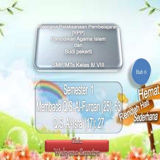 RPP PAI dan Budi Pekerti SMP Kelas 8