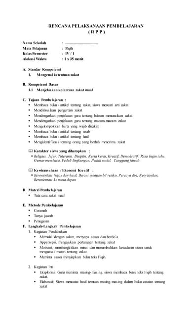 Rpp Smtr 1 Fikih