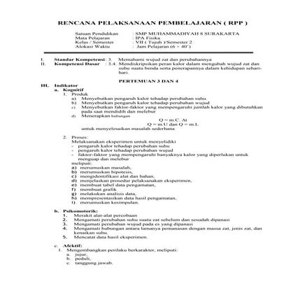 Rpp supervisi ipa fis muh 8 kd 3.4