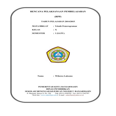Rpp teknik pemerograman semester 1 teknik elektronika kurikulum 2013