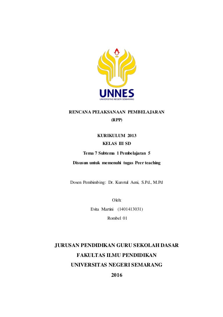 Rpp tematik kelas 3 tema 1 subtema 3 pbl 5