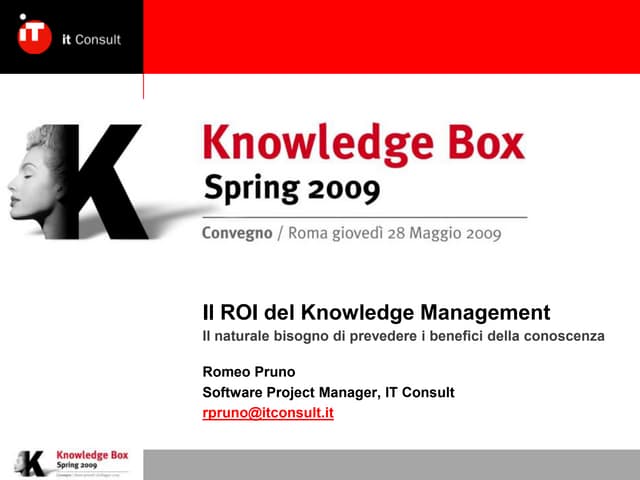 Return Of Investment Of Kwnowledge Managament
