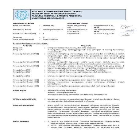 Rps teknologi pendidikan-sem 3 2020-singgih