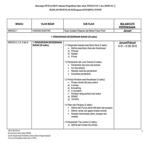 Rpt form uper 6 (k2) | DOC