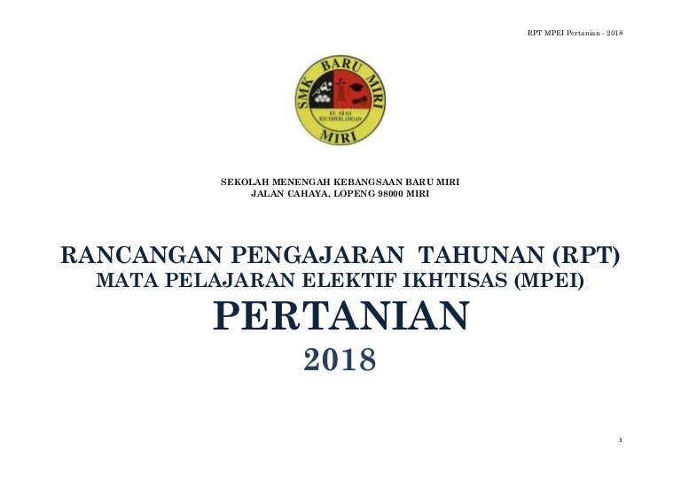 Rpt Pertanian T4 2018