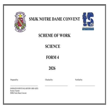 Comprehensive Form 4 Science Scheme of Work 2026: Safety, Emergency ...