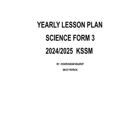 RPT Science FORM 3 2024 dual language programme | PDF