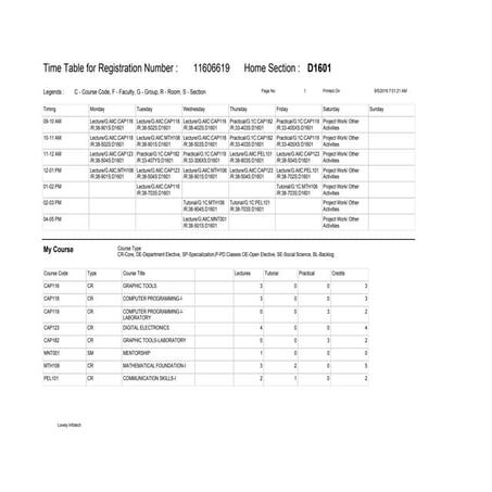 Time table | PDF