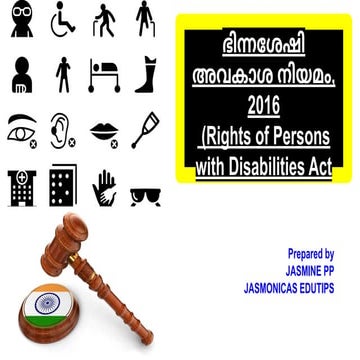 Rights of Persons with Disabilities Act 2016 #malayalam_PPT