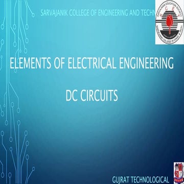 Elements of electrical engineering dc circuits
