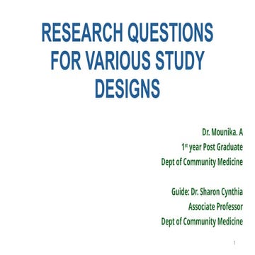 Formulating and Translating Research Questions in Medical Studies | PPTX