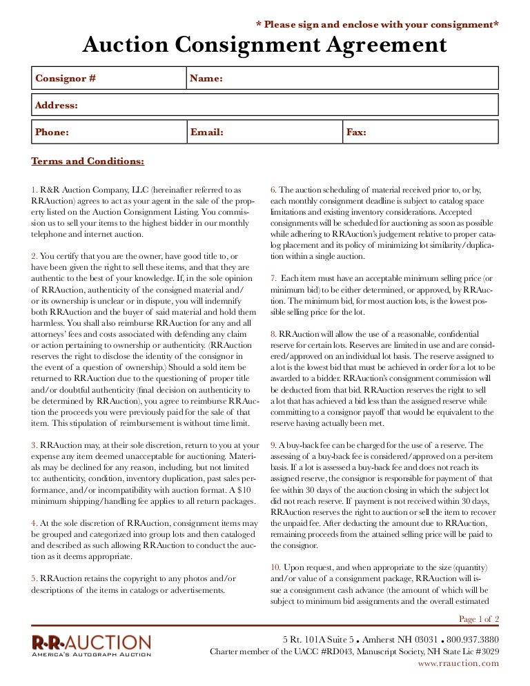consignment agreement pdf