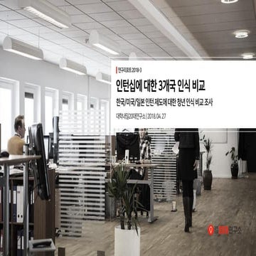 [대학내일20대연구소]  인턴십에 대한 3개국 인식 비교 (연구리포트 2018-3) 